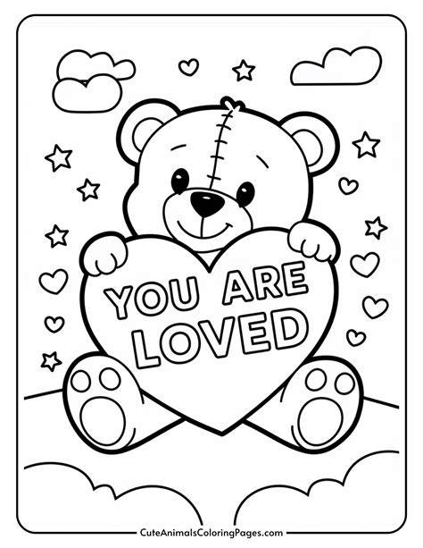Teddy Bear Heart Coloring Pages