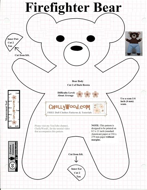 Teddy Bear Pattern Free Printable