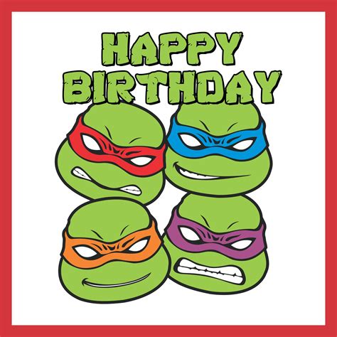 Teenage Mutant Ninja Turtles Birthday Card Printable