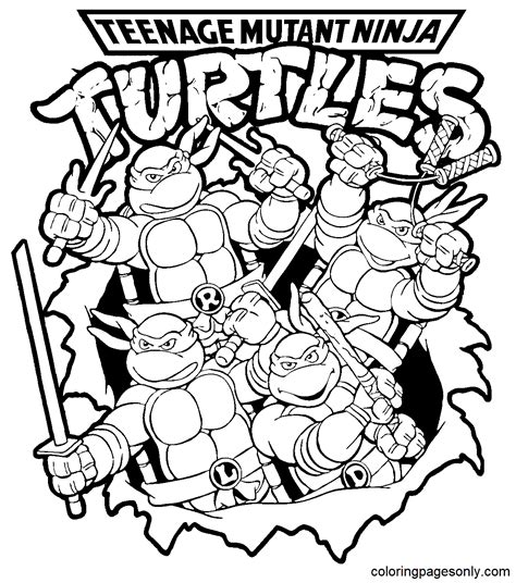 Teenage Mutant Ninja Turtles Coloring Pages Free Printable