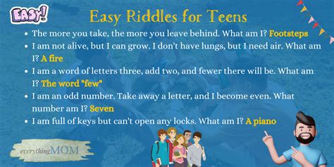 Teenager Riddles For Teens