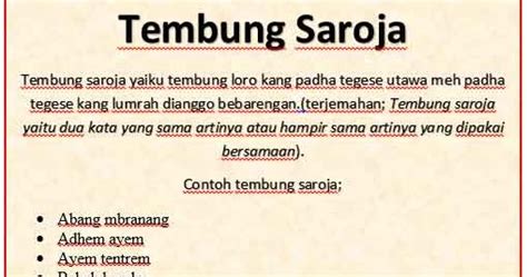 Tegese Tembung Saroja: Arti dan Pentingnya untuk Penerjemahan Bahasa Jawa