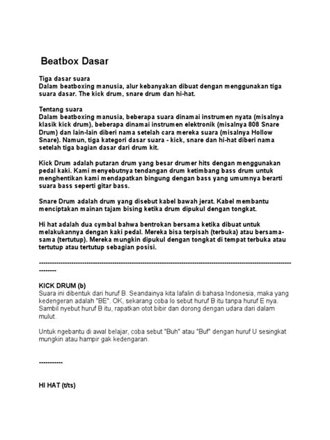 Teknik Dasar Beatbox