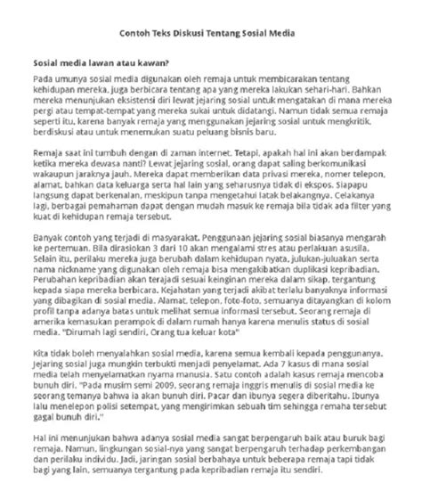 Teks Diskusi Beserta Strukturnya
