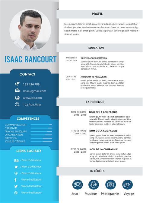 Telecharger Modele Cv Word Gratuit Moderne