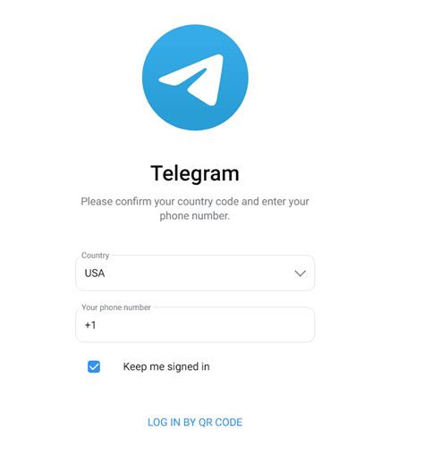 Tampilan layar login Telegram di Windows Phone