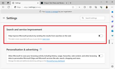 Telemetry in Microsoft Edge