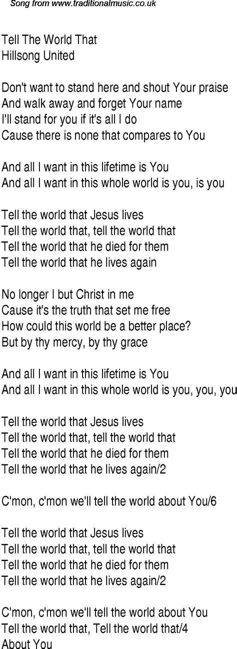Tell The World That Jesus Lives Lyrics