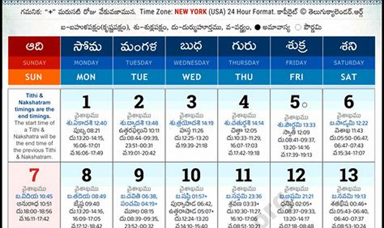 Telugu Calendar 2024 Usa Time New York