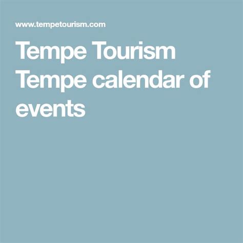Tempe Az Events Calendar