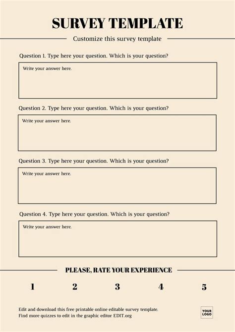 Template For A Survey