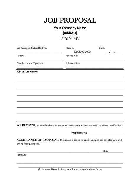Template For Job Proposal