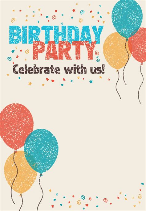 Template For Party Invitations
