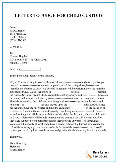 Template Letter To A Judge