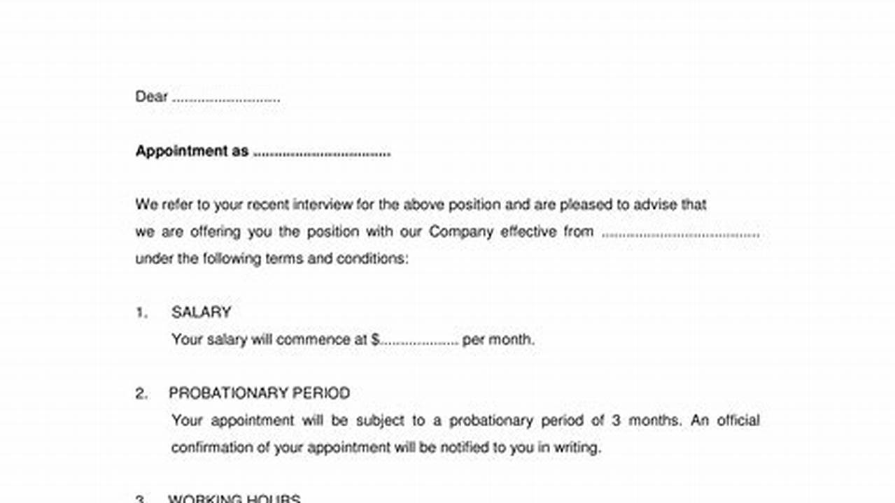 How to Craft an Effective Appointment Letter: A Guide for Sample Templates