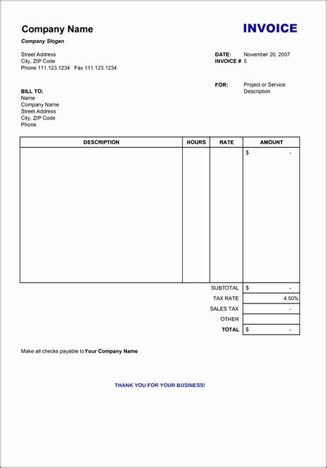 Free Billing Invoice Template Excel PDF Word (.doc)