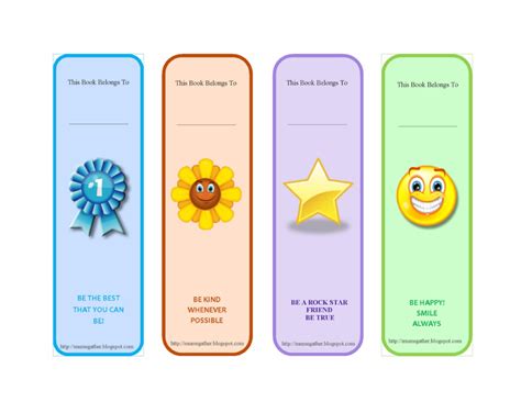 Template Bookmarks Printable