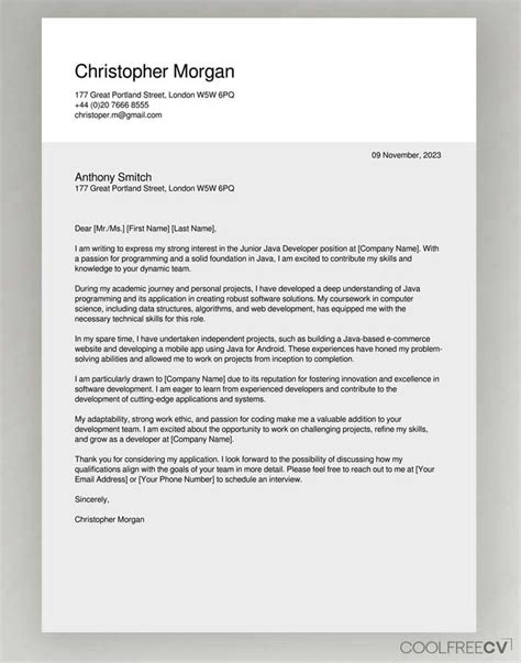 Template Cover Letter Sample Pdf