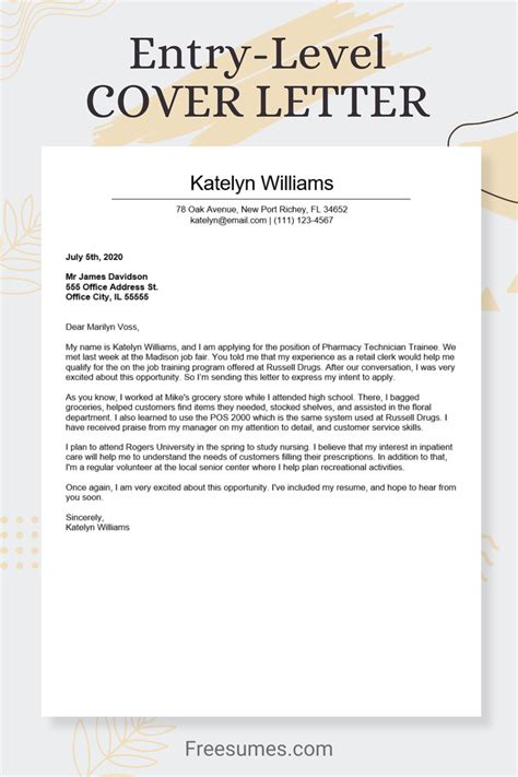 Template Entry Level Template Resume Cover Letter Examples