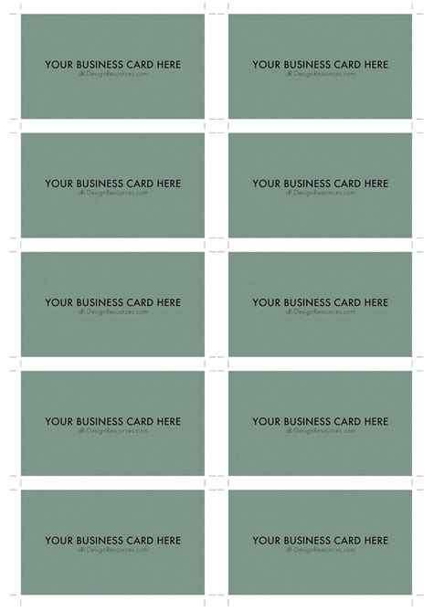 Template For Business Cards 10 Per Sheet