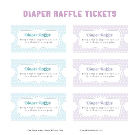 Template For Diaper Raffle Tickets