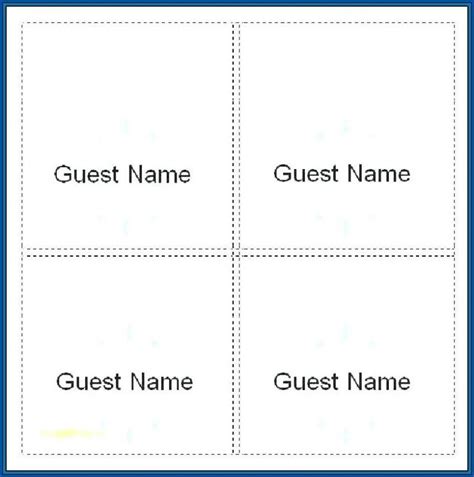 Template For Name Tents