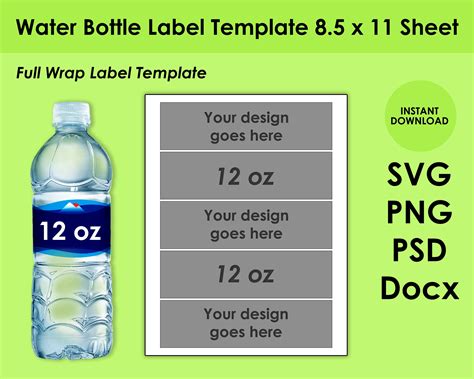 Template For Water Bottle Labels