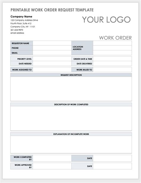 40+ Work Order Template Free Download [WORD, EXCEL, PDF]
