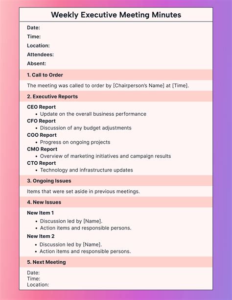 Template How To Write Minutes Of Meeting
