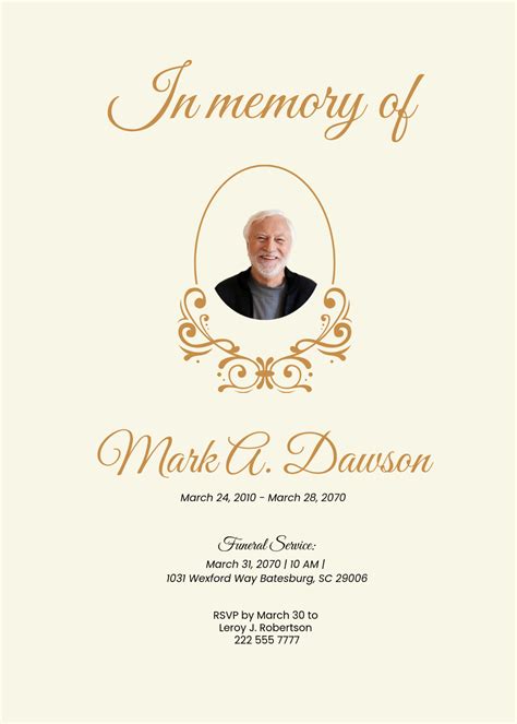 Template Memorial Service