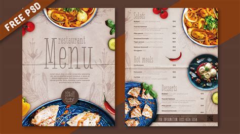 Template Menu Makanan Psd Gratis