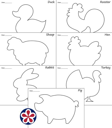 Template Of Farm Animals