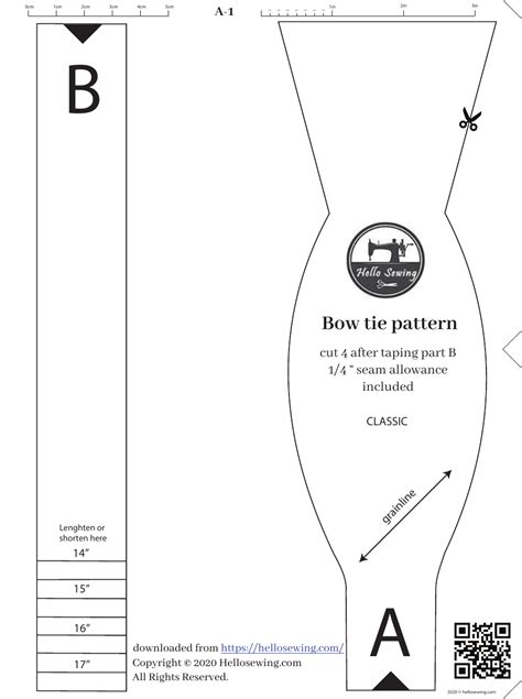 Template Printable Printable Bow Tie Pattern Pdf