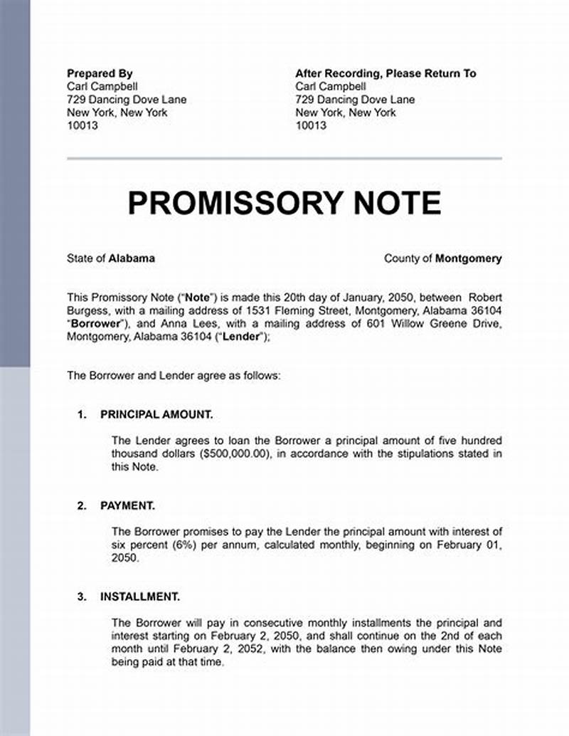 Template Promissory Note Example