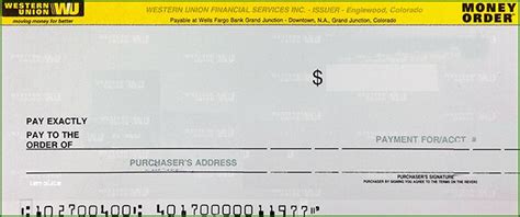 Template Western Union Money Order