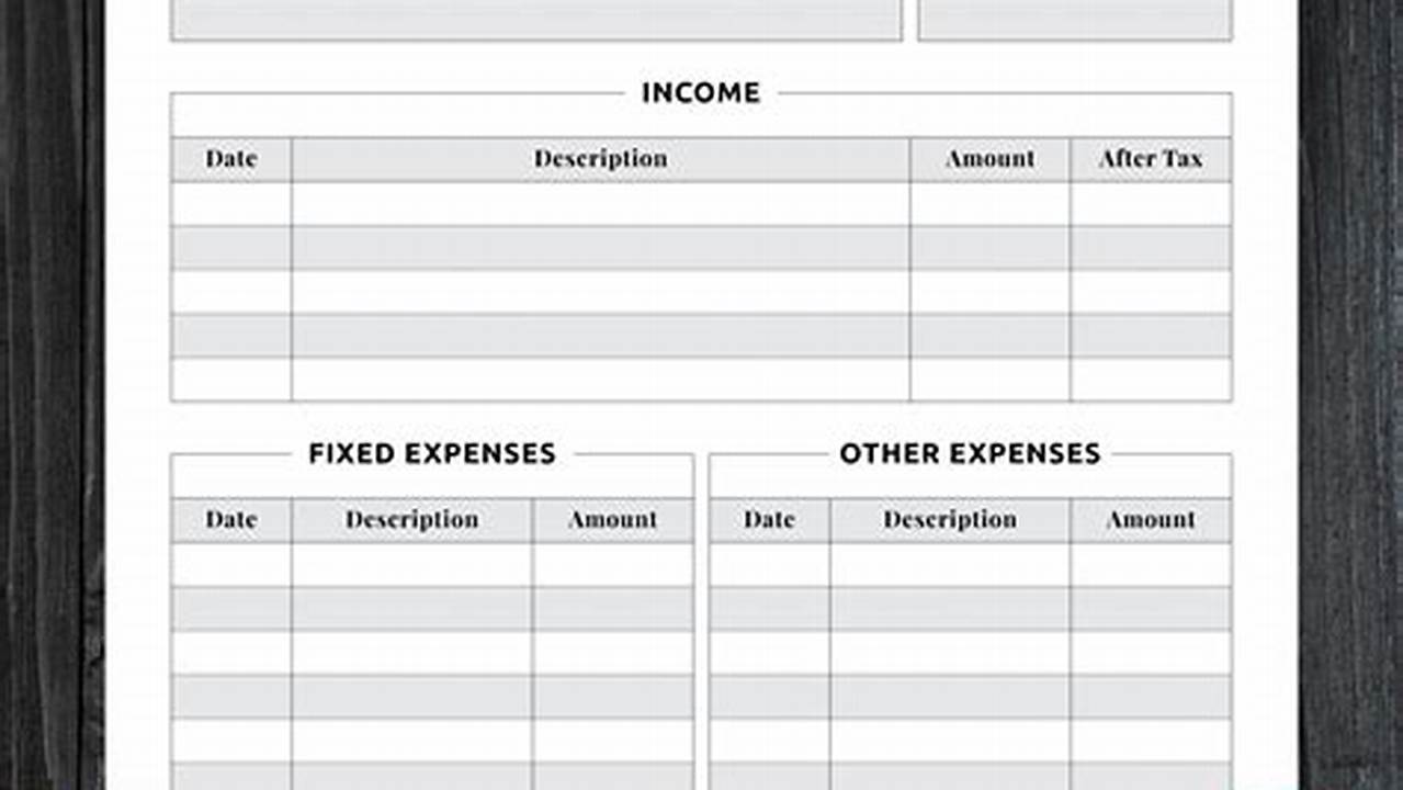 Templates For Monthly Budgets