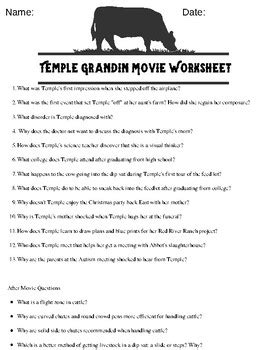 Temple Grandin Worksheet