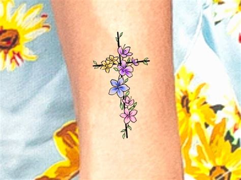 Tattooed Now! Temporary Tattoo Cross with Wings The