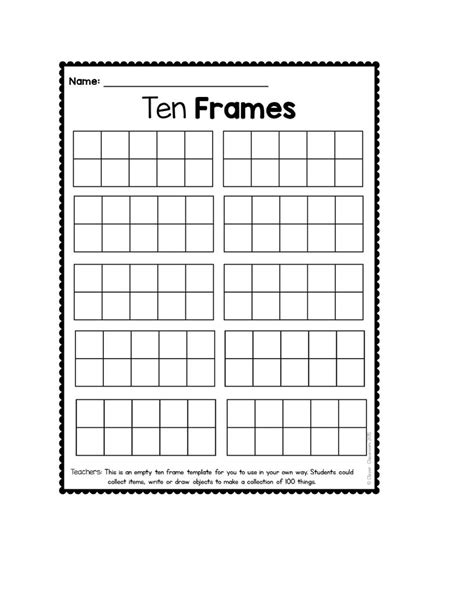 Ten Frame Printable Free