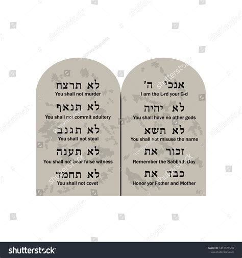 Ten Commandments In Hebrew Printable