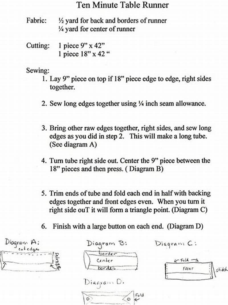 Ten Minute Table Runner Pattern