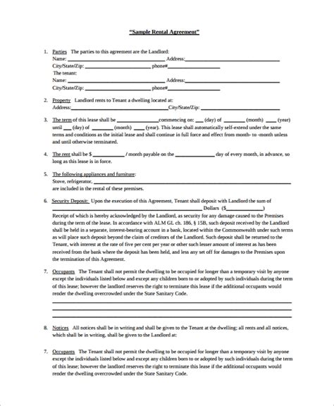 FREE 8+ Sample Landlord Agreement Forms in PDF MS Word