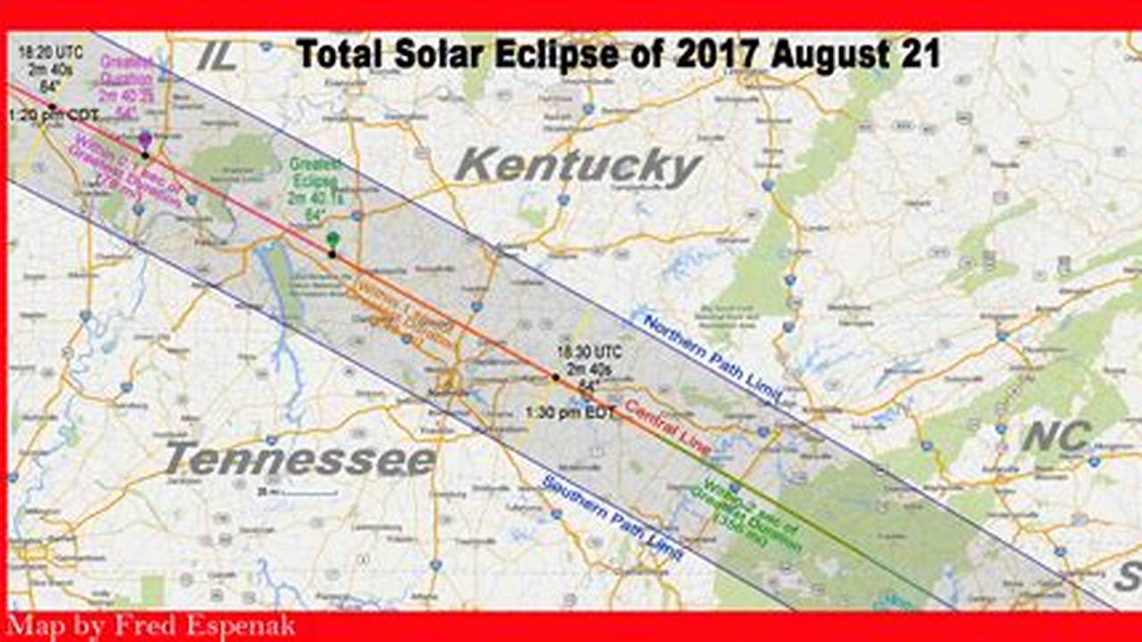 Tennessee Eclipse Map