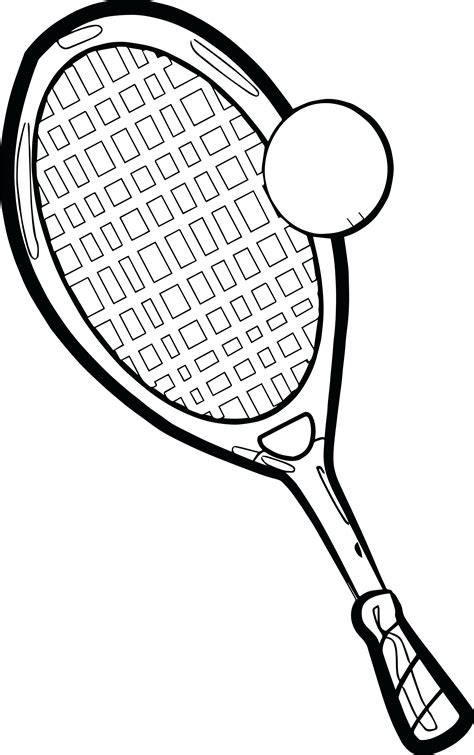 printable tennis racket Tennis Racket Coloring Page Printable Clip
