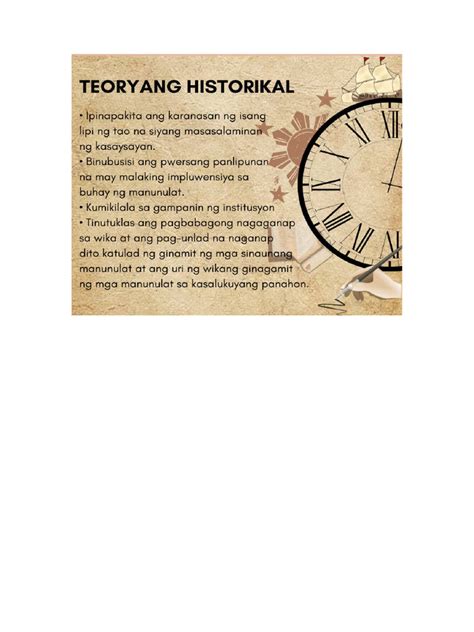 Ang Teoryang Historikal: Isang Pag-aaral ng Kasaysayan at Kulturang Filipino