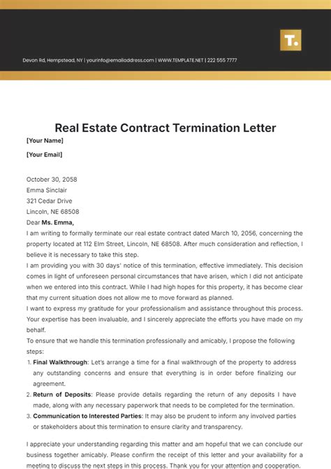 Termination of Estate