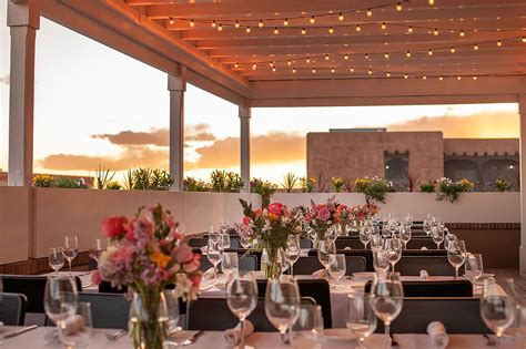 Terrace event venue sunset views