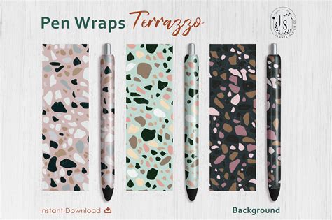Download Terrazzo Texture Pen Wraps PNG File Set For Crafts