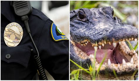 Terrifying Video: Gator Stalks Police Officer from Tree Limb