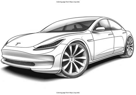 Tesla Car For Coloring